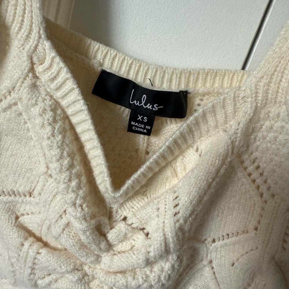 Lulu's Cream Textured Knit Tank Top - Picture 4 of 4